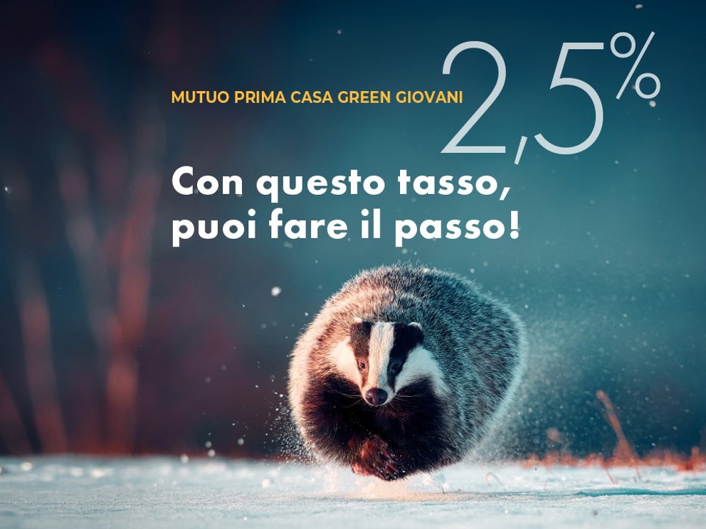 NUOVO MUTUO GIOVANI GREEN Dedicato agli under 36 per immobili con